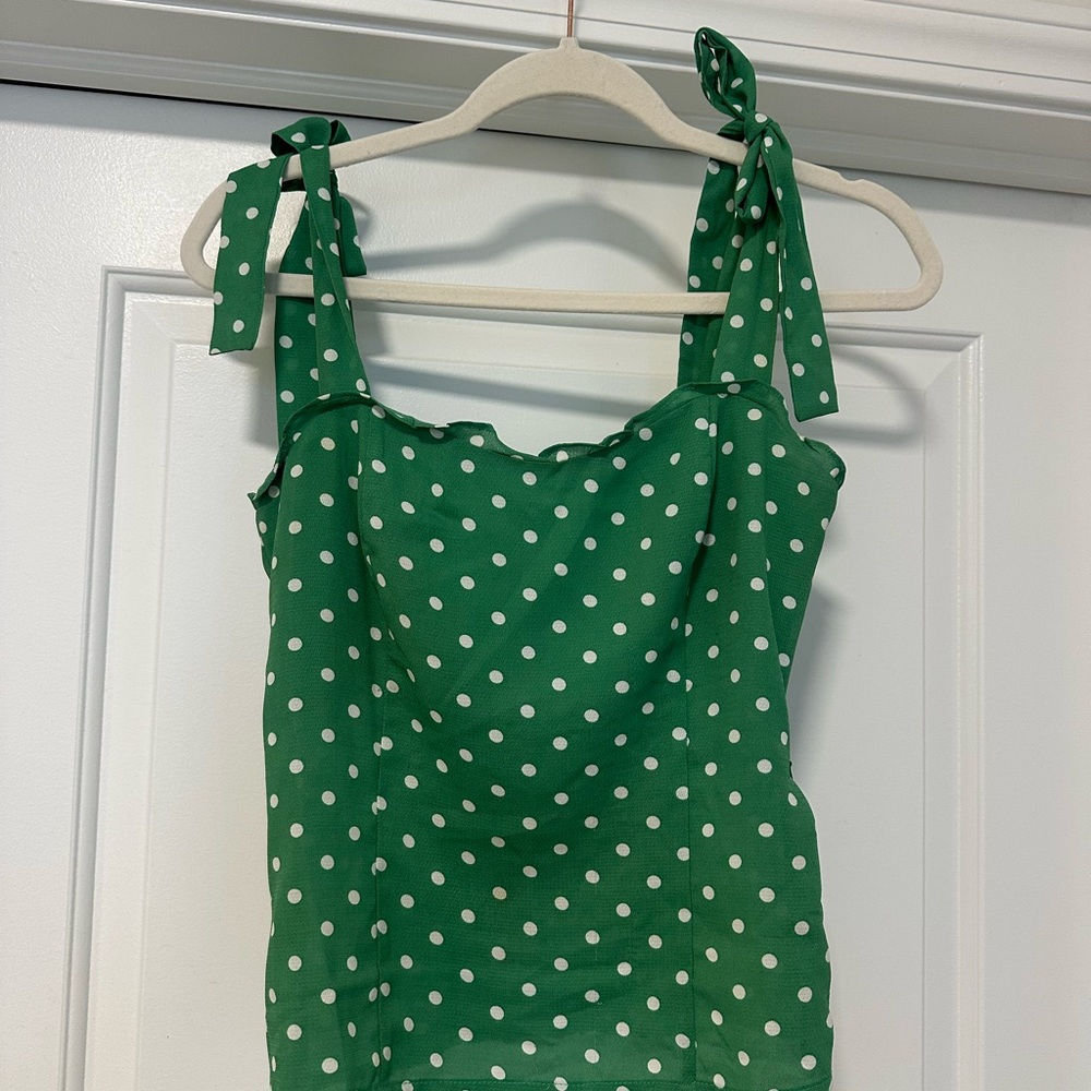 re:named Green Polka Dot Camisole